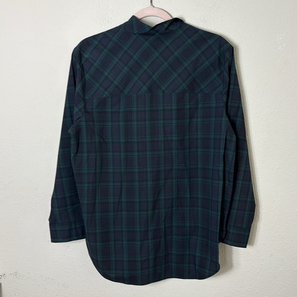 J. Crew Jeweled button popover tunic in Black Green Watch tartan size 6 - Picture 3 of 8